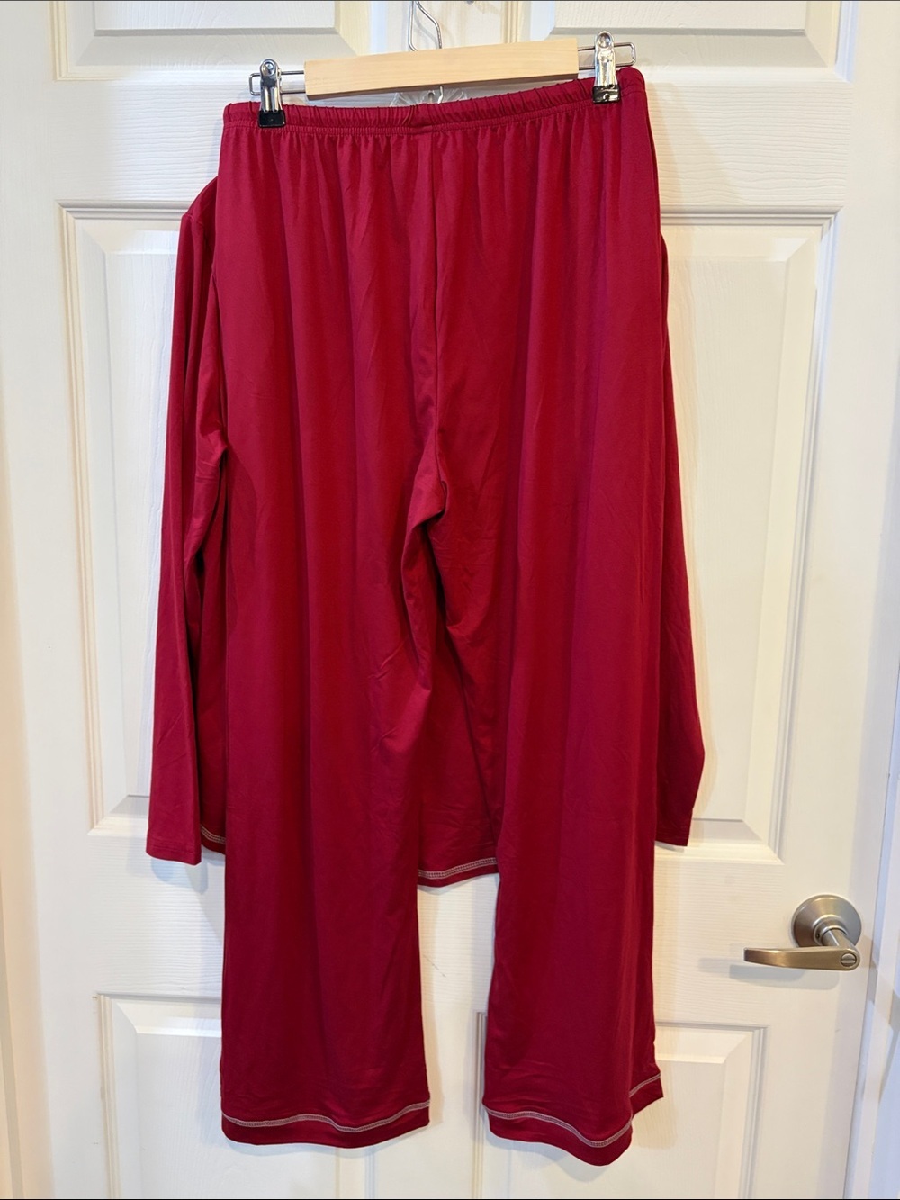 Cozy Long-Sleeve Pajama Set in Burgundy NWOT - Picture 3 of 7